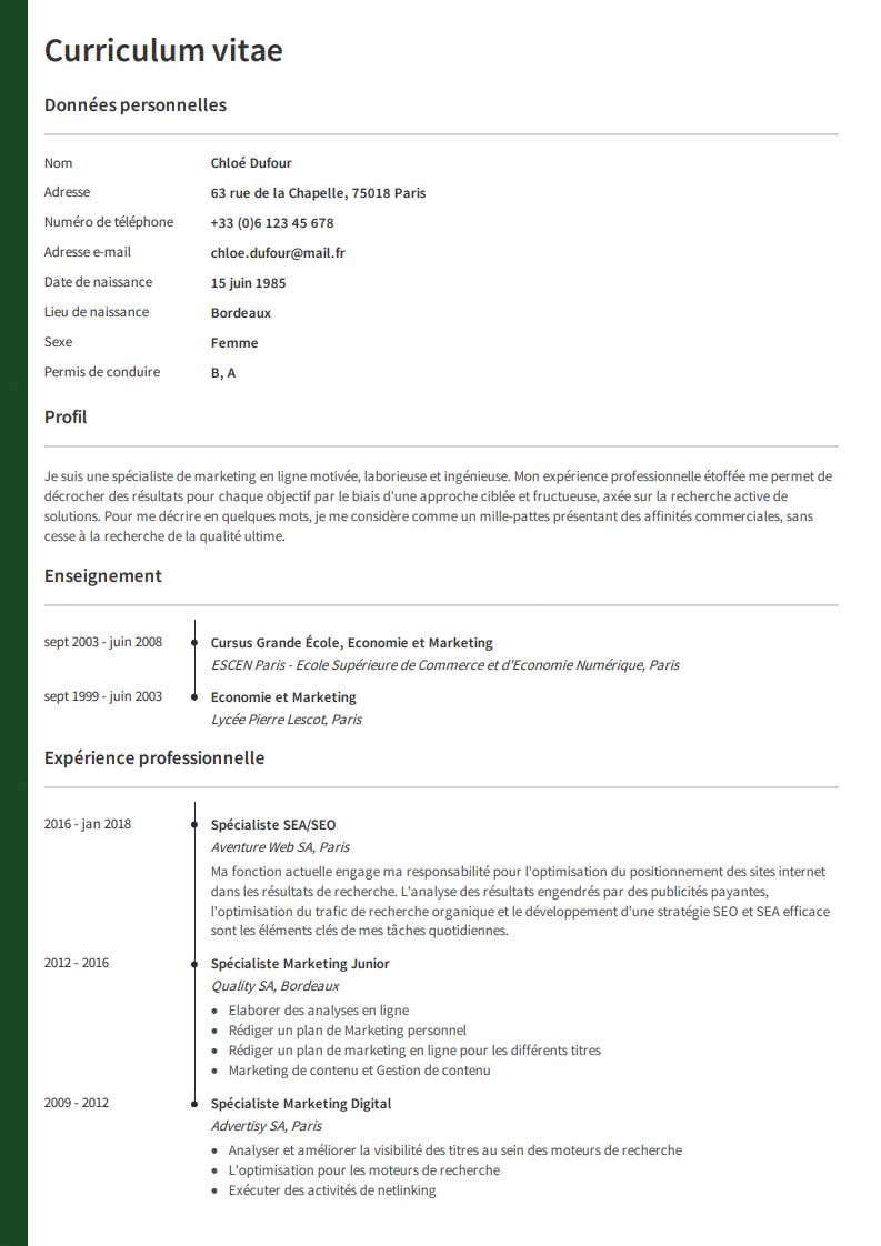 Cr ez votre cv professionnel facilement en ligne cvmaker fr
