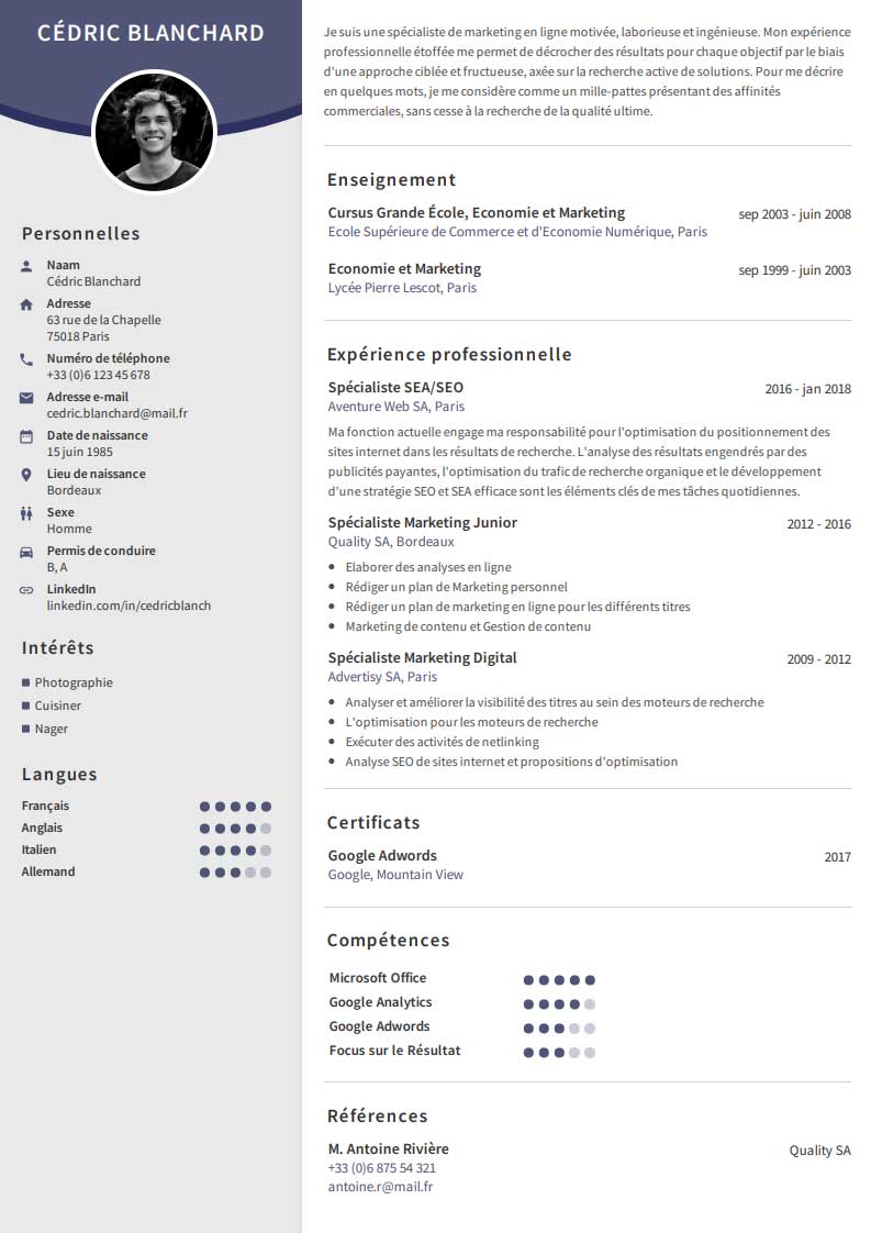 Createur De Cv Gratuit