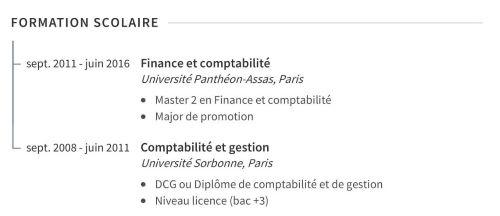 exemple de cv pour l'éducation