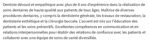 exemple de cv de profil personnel