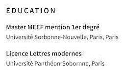 exemple de cv pour l'éducation