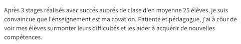 exemple de cv de profil personnel