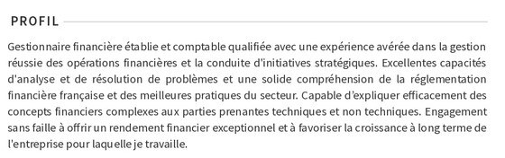 exemple de cv de profil personnel
