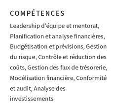 exemple de cv de compétences