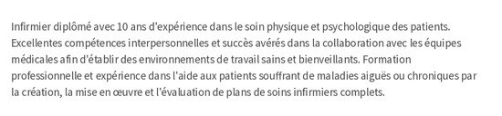exemple de cv de profil personnel